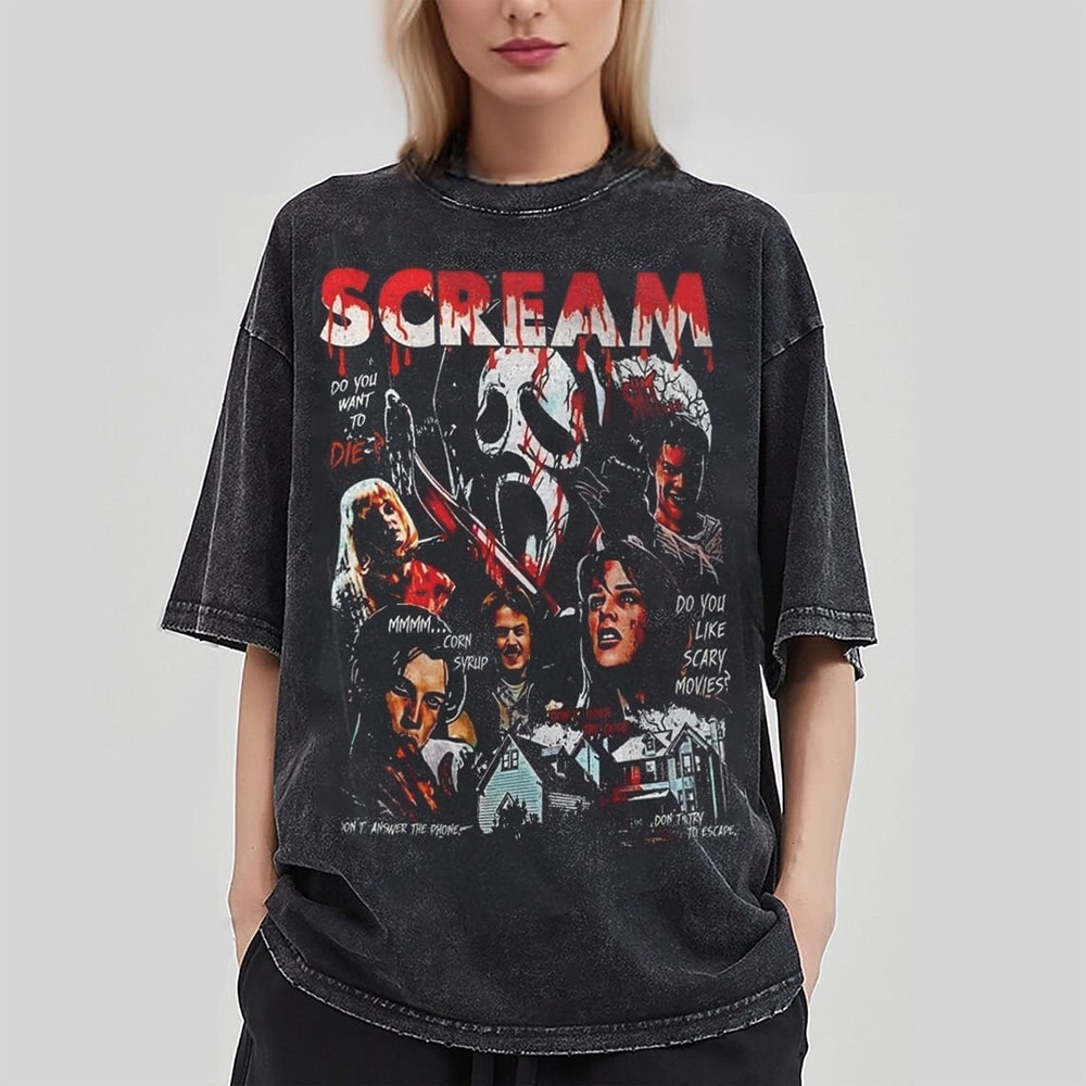 Scream Vintage Halloween Tshirt, Scream Horror Movie Shirt, Scream Ghostface Shirts, Horror Movie Tee, Scream Merch, Halloween Party gift - 1.jpg
