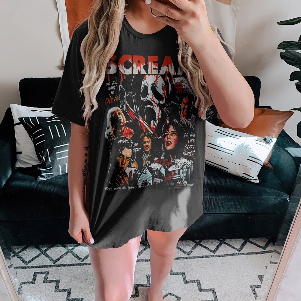 Scream Vintage Halloween Tshirt, Scream Horror Movie Shirt, Scream Ghostface Shirts, Horror Movie Tee, Scream Merch, Halloween Party gift - 4.jpg