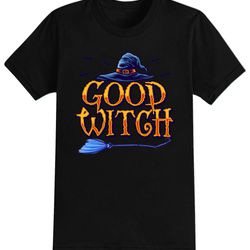 good witch halloween t-shirt for men, women kids 100 cotton black shirt, funny scary t-shirts