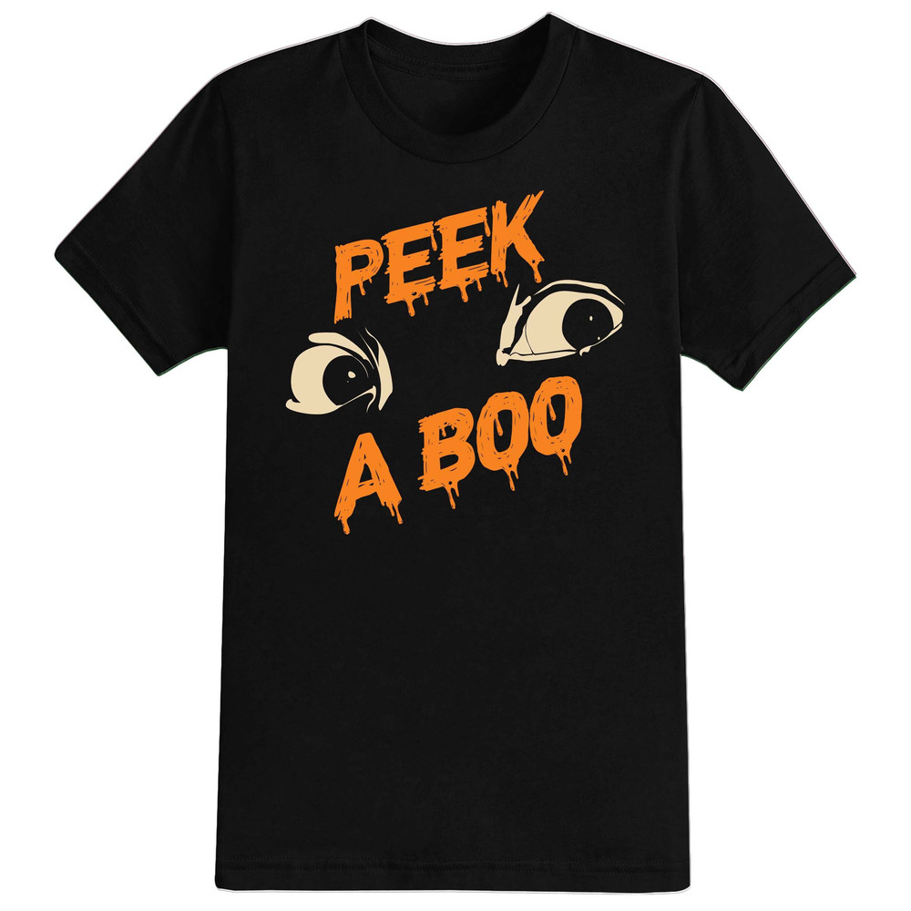 Peek A Boo Halloween T-Shirt For Men, Women & Kids 100% Cotton Black Shirt, Funny Scary T-Shirts, Horror Movie Shirts - 1.jpg