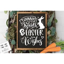 bunny kisses and easter wishes svg, cottontail svg, easter svg, cottontail farms svg, easter bunny svg, vintage easter