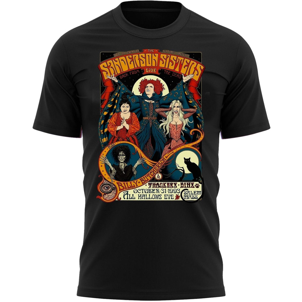 Sanderson Sisters Halloween T-Shirt For Men, Women & Kids 100% Cotton Black Shirt, Hocus Pocus T-Shirts - 1.jpg