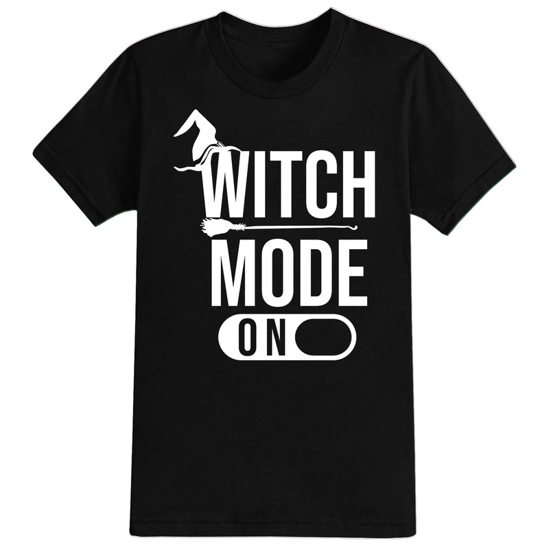 Witch Mode On Halloween T-Shirt For Men, Women & Kids 100% Cotton Black Shirt, Funny Scary T-Shirts, Horror Movie Shirts - 1.jpg