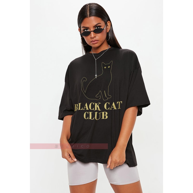 Black Cat Club Unisex Tee, Cat What, Welcome 2022, Funny Cat Gift, Cat Lover Shirt, Murderous Cat Tee, Funny Black Cat,Tee Funny Cat Tee - 1.jpg