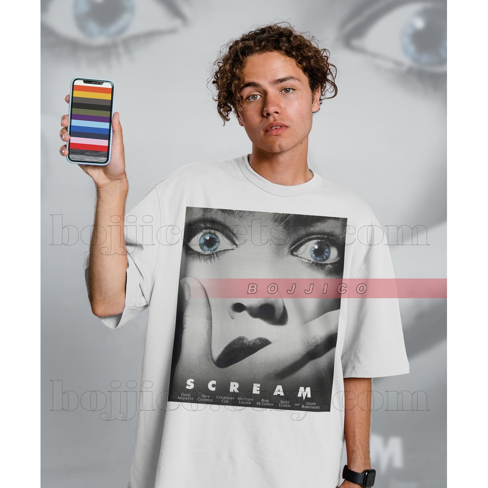 Drew Barrymore SCREAM Shirt, Scary Movie Shirt, Scary Horror Tees, Killer Homage Fan T-Shirt Sidney, Stu Matcher, Billy Scream Halloween - 2.jpg