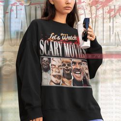 lets watch scary movie sweatshirt, us, exorcist, shining, freddy krueger, annabelle retro shirt, horror, retro t-shirt,