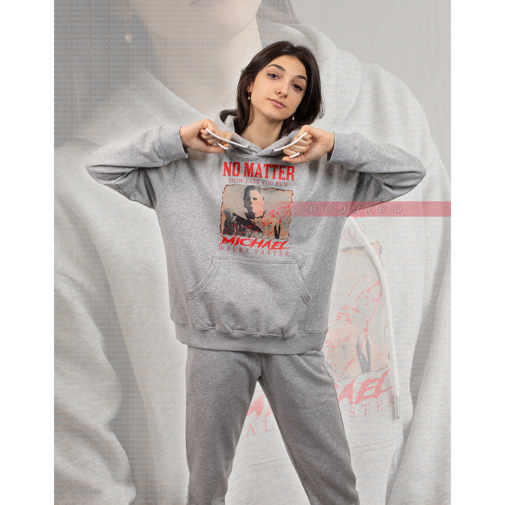 MICHAEL MYERS No Matter How Fast You Run Sweatshirt, Friday the 13th Horror Shirt, Scary Michael Myers Sweater, Movie Michael Myers Retro, - 3.jpg
