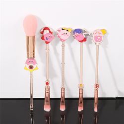5pcs/set Kirby Makeup Brushes Set for Powder Eye Shadow Eyebrow Lip Brushes Face Cosmetics Foundation Beginner