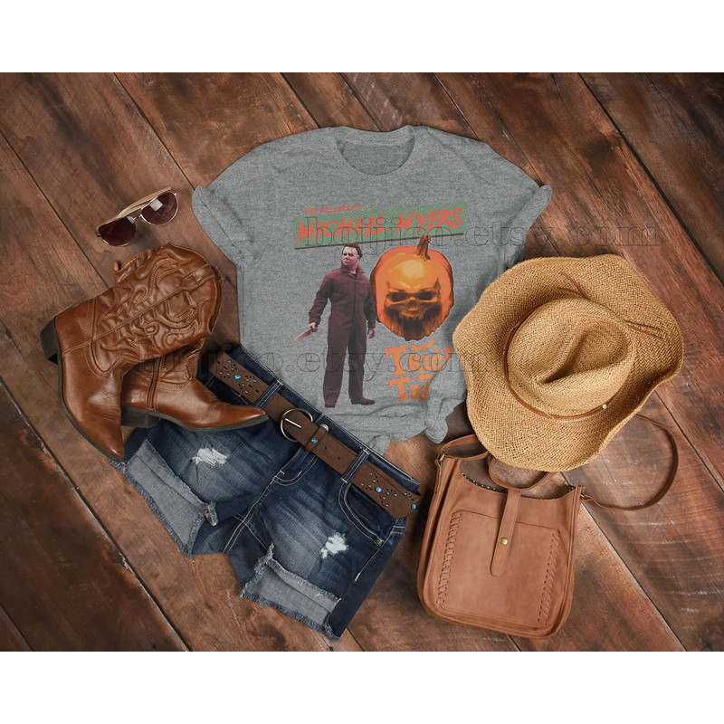 MICHAEL MYERS The Relentless Trick or Treat Shirt Michael Myers Homage Tshirt Jason Voorhees T-Shirt Friday the 13th Horror, Stranger - 5.jpg