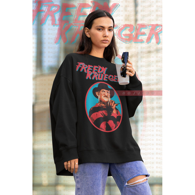 RETRO FREDDY KRUEGER Vintage Sweatshirt, Nightmare Halloween Sweater, Jason Voorhees Friday the 13th Horror, Horror Movie Halloween Sweater - 1.jpg