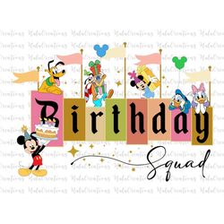Birthday Squad Svg Png, Happy Birthday Svg, Family Vacation Svg, Vacay Mode, Magical Kingdom, Svg, Png Files For Cricut