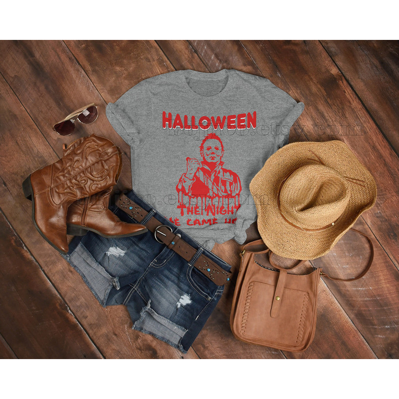 MICHAEL MYERS The Night He Came Home Shirt Michael Myers Homage Tshirt Jason Voorhees T-Shirt Friday the 13th Horror, Stranger Shirt, - 3.jpg