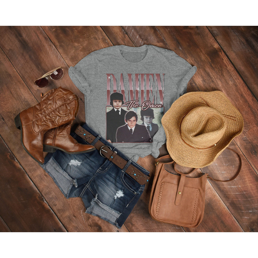RETRO DAMIEN The Omen, Damien, The Son of Satan Shirt, Jonathan Scott-Taylor Tees, Old 70s Film Retro Vintage Shirt, Horror Halloween Fan - 5.jpg