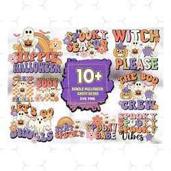 10 bundle halloween ghost retro svg, halloween svg, ghost svg
