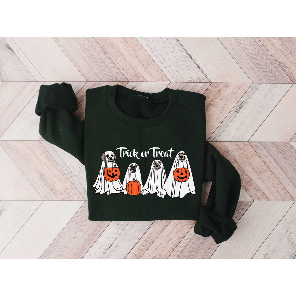 Halloween Ghost Dog Sweatshirt, Retro Halloween Ghost Hoodie, Pumpkin Ghosts Sweatshirt, Spooky Ghost Hoodie, Bogey Dog Sweatshir - 1.jpg