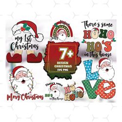 7 design christmas bundle sublimation, christmas svg, xmas svg, christmas cut files, santa svg