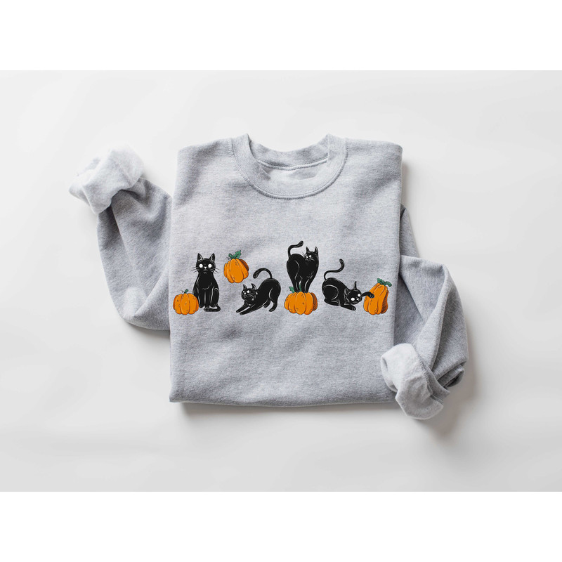 Halloween Sweatshirt,Cat Sweatshirt,Ghost Shirt,Halloween Sweater,Cool Halloween Cat Shirt,Cat Lover Tshirt,Black Cat Shirt,2023 Spooky Seas - 3.jpg