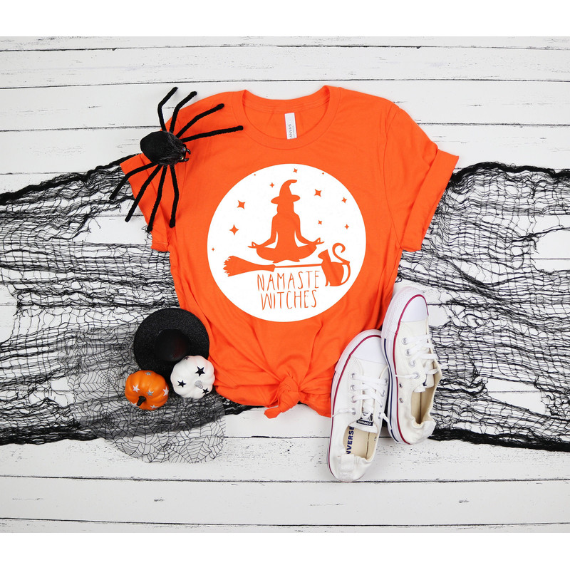 Namaste Witches Shirt, Yoga T-Shirt, Halloween Party Shirts, Halloween Matching Tee, 2022 Halloween Shirts, Yoga Matching Tshirts, Namaste - 1.jpg