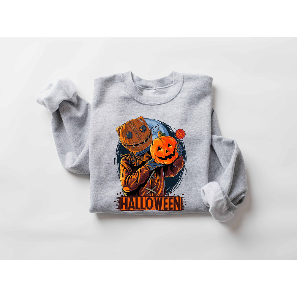 Pumpkin Man Halloween Sweatshirt, Pumpkin Halloween Sweatshirt, Skeleton Halloween Shirt, Pumpkin Shirt, Fall Sweatshirt for Women - 1.jpg