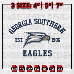 NCAA Georgia Southern Eagles Embroidery files, NCAA Embroidery Designs, Georgia Southern Machine Embroidery Pattern