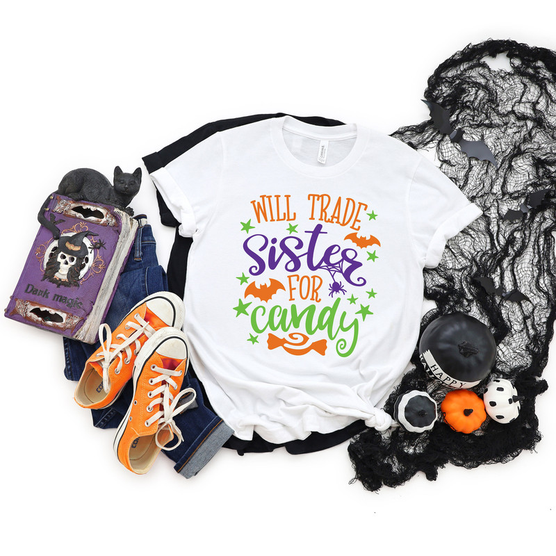Will Trade Sister For Candy shirt,Halloween Party,Halloween T-shirt,Hocus Pocus Shirt,Halloween Funny Tee,Halloween Children Trick or Treat - 1.jpg