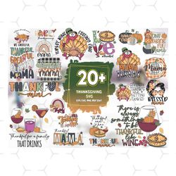 20 files thanksgiving svg sublimation bundle, thanksgiving svg