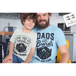 my dad is cooler than yours svg, bearded daddy svg, father and son svg, daddy and me svg, father's day svg, funny dad s