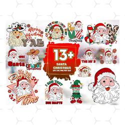 13 files santa christmas svg sublimation bundle, christmas svg