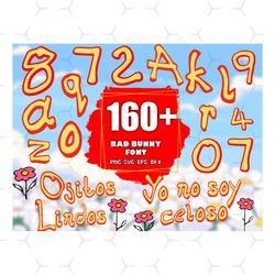 160 bad bunny font svg bundle, bad bunny alphabet, bad bunny svg, bad bunny number, bad bunny bundle, bad bunny rapper,
