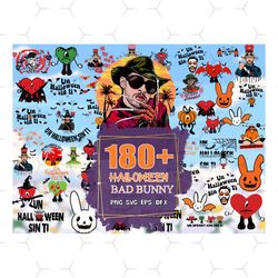 180 halloween bad bunny svg bundle, halloween svg, un halloween sinti, bad bunny svg, pumpkin svg, bad bunny bundle, bad