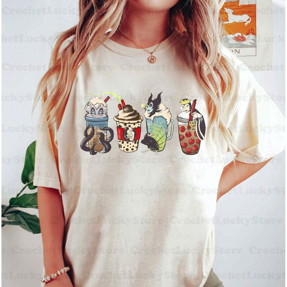 Disney Fall Villains Coffee Shirt, Coffee Lover Shirt, Horror Fall Iced Coffee Tee, Halloween Pumpkin Latte Cup, Pumpkin Spice Shirt - 1.jpg