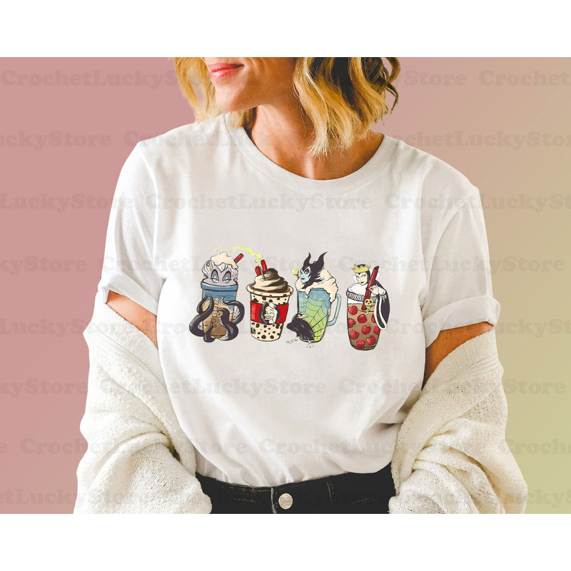 Disney Fall Villains Coffee Shirt, Coffee Lover Shirt, Horror Fall Iced Coffee Tee, Halloween Pumpkin Latte Cup, Pumpkin Spice Shirt - 2.jpg