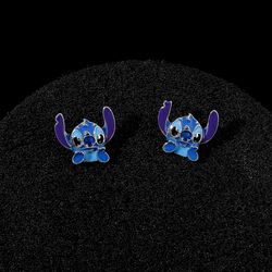 Disney Anime Lilo and Stitch Earrings Stud Kawaii Stitch Enamel Ear Stud for Women Fashion Earrings Jewelry