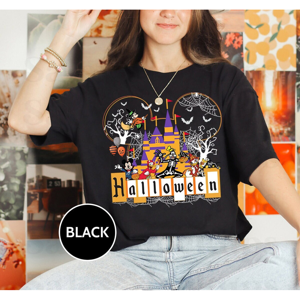 Disney Halloween Shirt, Mickey And Friends Halloween, Disney Skeleton Shirt, Disney Balloons Halloween Tee, Magic Kingdom Castle Shirt - 1.jpg