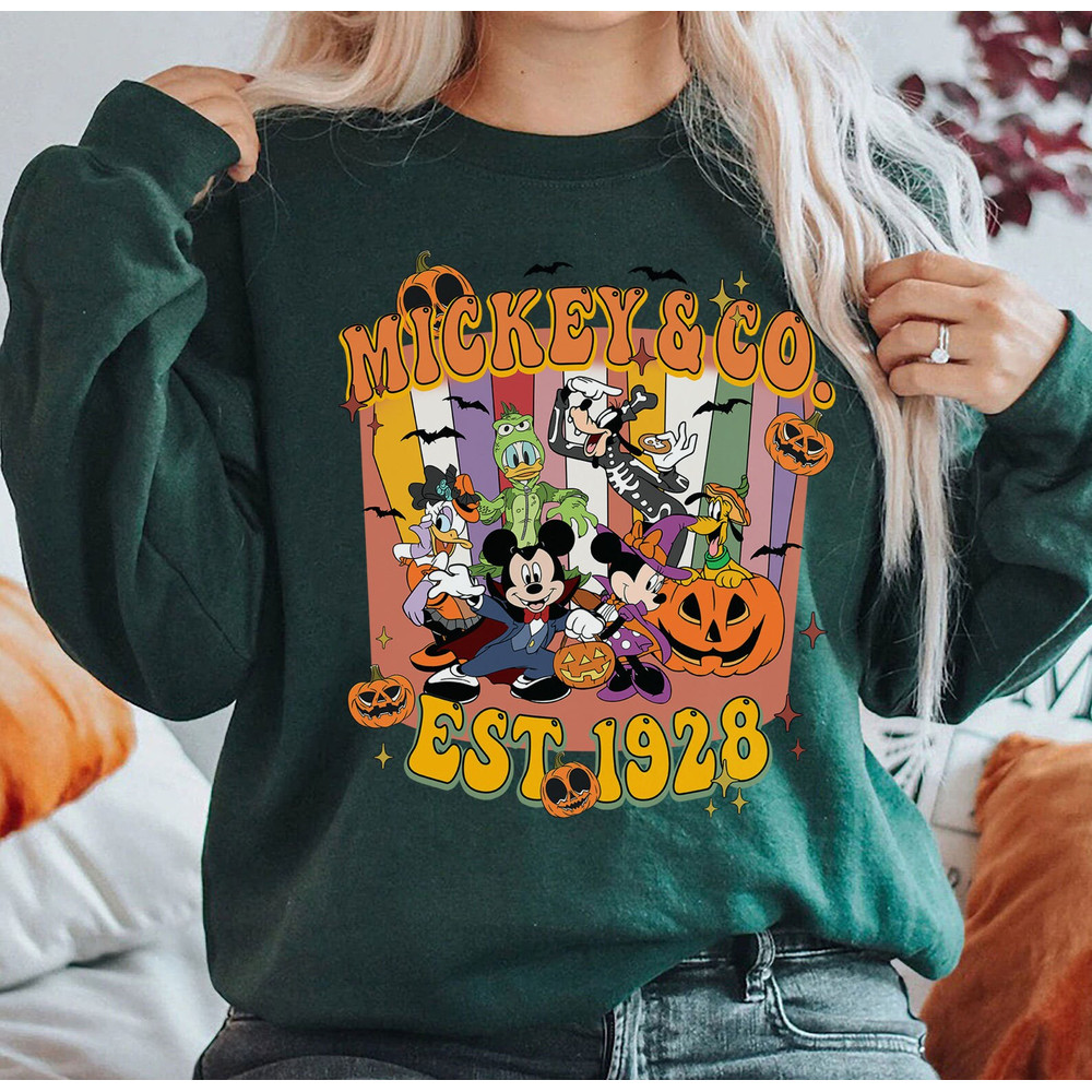 Disney Mickey & Co Halloween Shirt, Vintage Mickey And Friends Est 1928 Halloween Shirt, Mickey's Not So Scary Shirt, Halloween Tee - 5.jpg