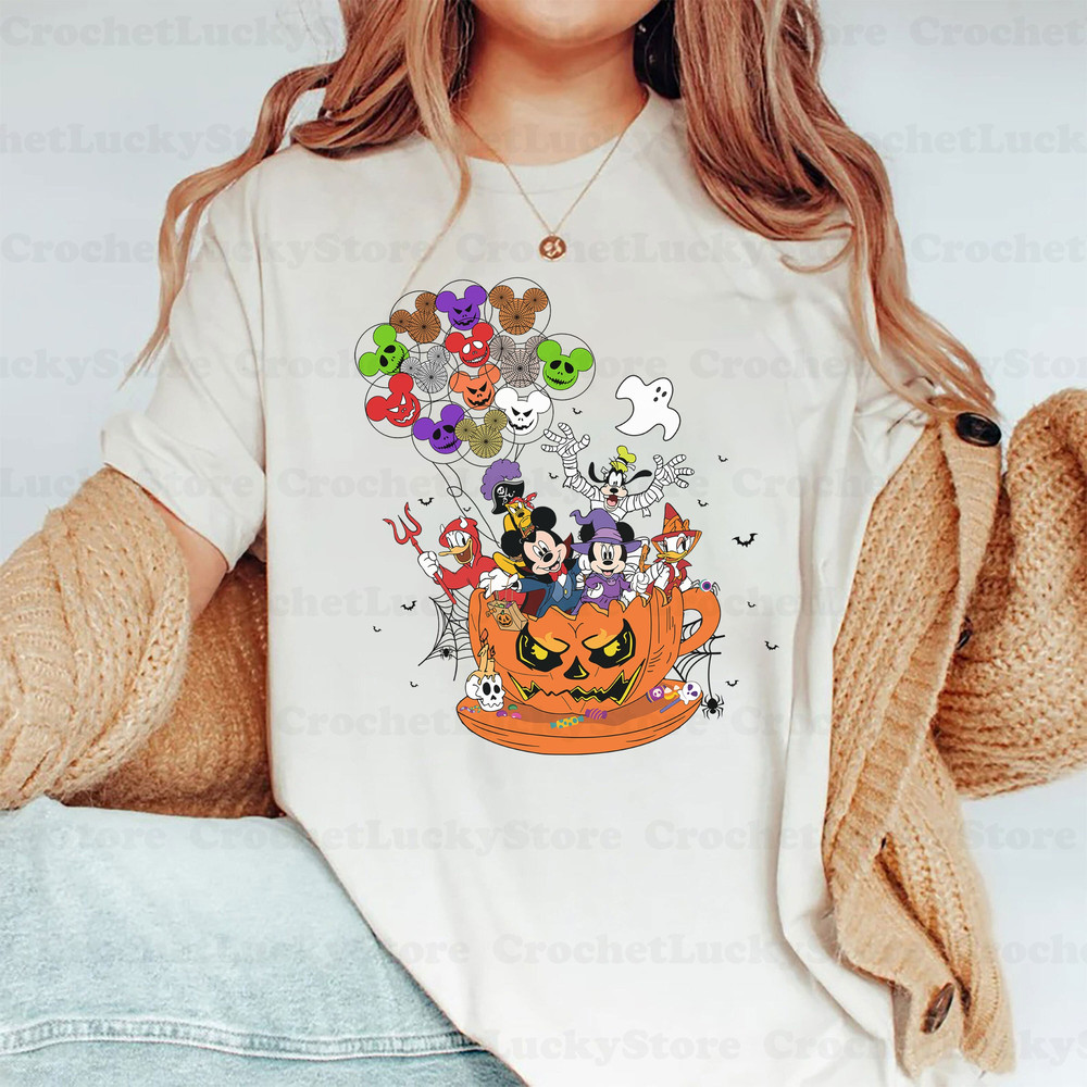 Disney Mickey And Friends Balloons Halloween Shirt, Mickey Not So Scary, Disney Trip Shirt, Family Matching Halloween Shirt, Trick Or Treat - 2.jpg
