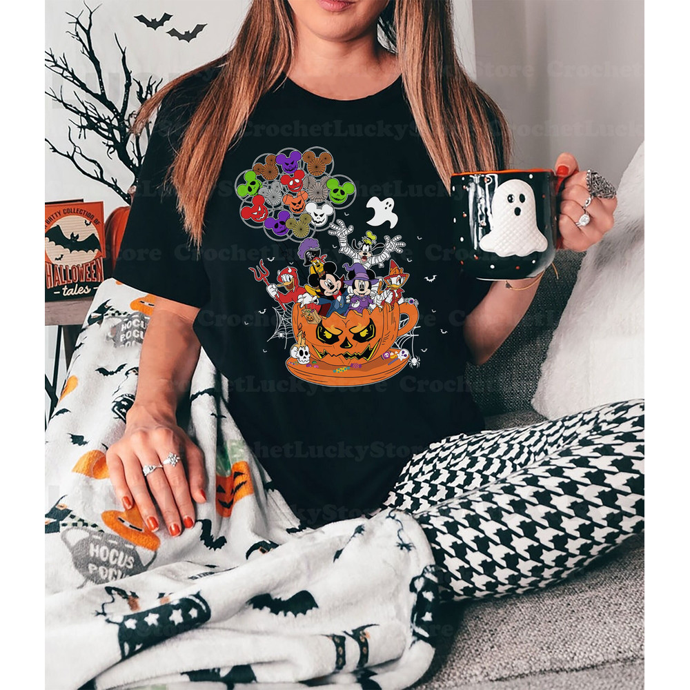 Disney Mickey And Friends Balloons Halloween Shirt, Mickey Not So Scary, Disney Trip Shirt, Family Matching Halloween Shirt, Trick Or Treat - 4.jpg