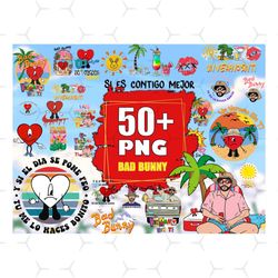 50 bad bunny svg bundle, bad bunny svg, bad bunny bundle, bad bunny rapper, bad bunny png, bad rabbit svg, bundle logo s