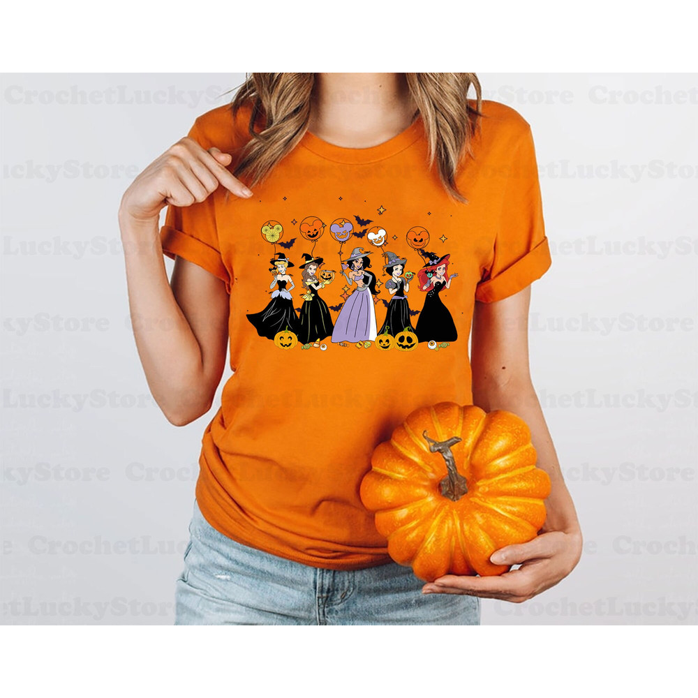 Disney Princess Halloween Shirt, Disney Princess Squad, Princess Gift, Spooky Season, Disney Halloween Balloons Shirt, Princess Matching - 2.jpg