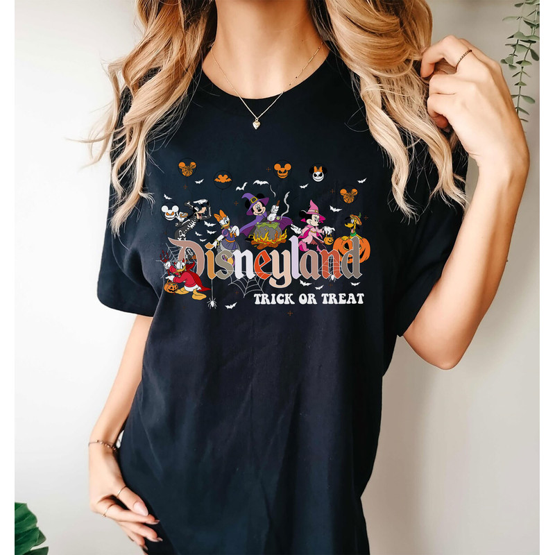 Disneyland Vintage Halloween Shirt, Trick Or Treat, Disney Halloween Family Matching Shirts, Retro Mickey And Friends Halloween Balloons Tee - 4.jpg