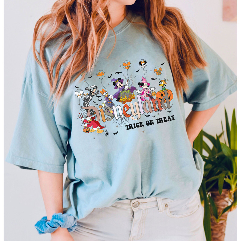 Disneyland Vintage Halloween Shirt, Trick Or Treat, Disney Halloween Family Matching Shirts, Retro Mickey And Friends Halloween Balloons Tee - 5.jpg