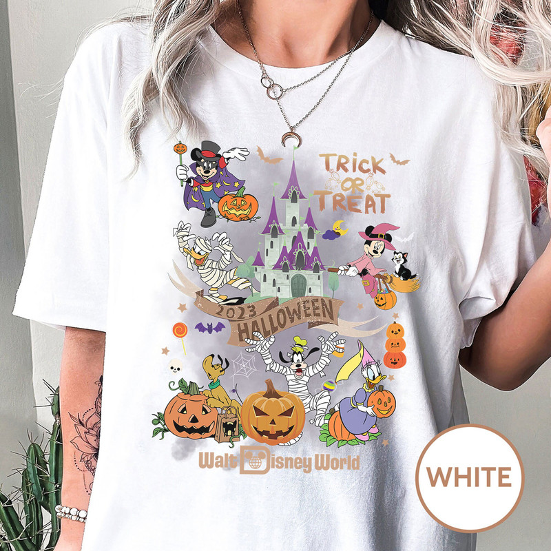 Retro Disney Trick or Treat Halloween Shirt, Mickey's Not So Scary Shirt, Walt Disney World Magic Kingdom, Halloween Party Matching Tee - 2.jpg