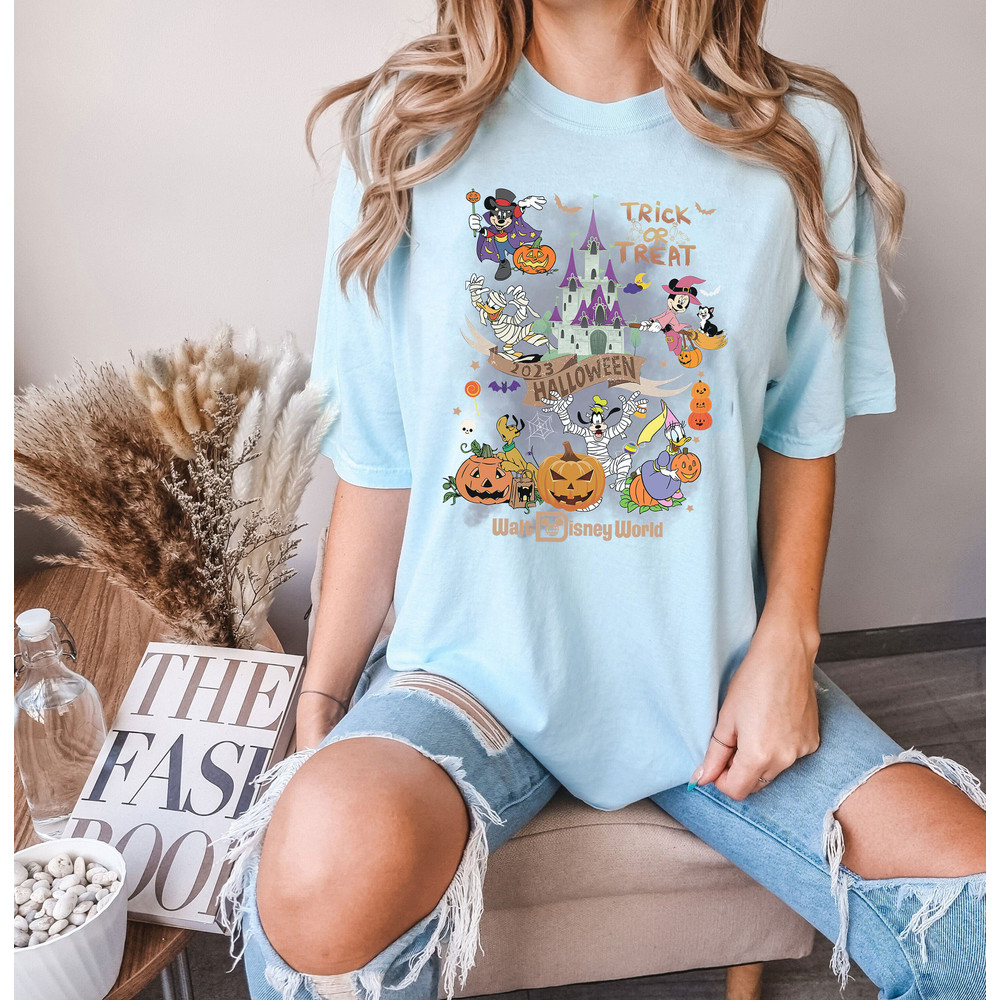 Retro Disney Trick or Treat Halloween Shirt, Mickey's Not So Scary Shirt, Walt Disney World Magic Kingdom, Halloween Party Matching Tee - 4.jpg
