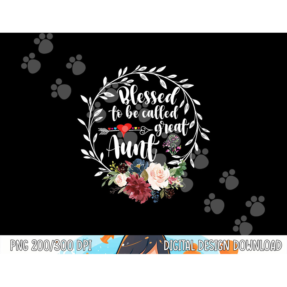 Blessed to be called great aunt - Heart floral happiness png, sublimation copy.jpg