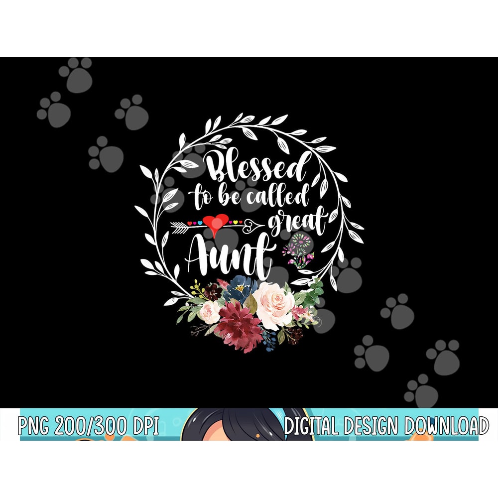 Blessed to be called great aunt - Heart floral happiness png, sublimation copy.jpg