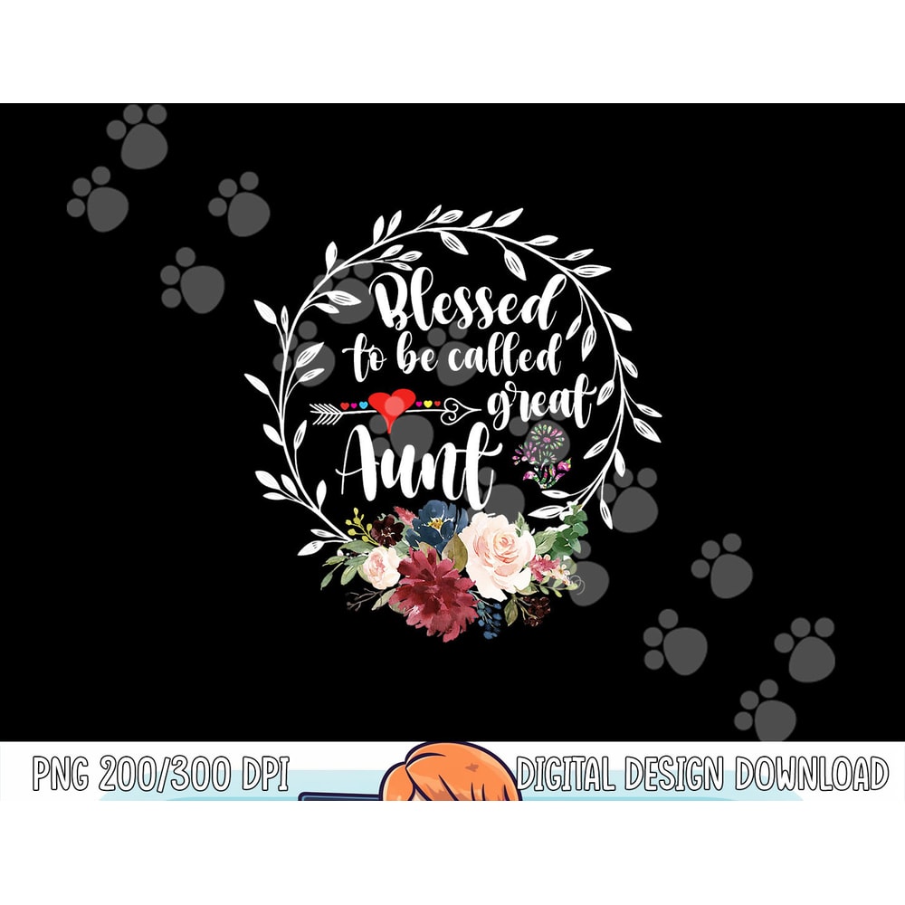 Blessed to be called great aunt - Heart floral happiness png, sublimation copy.jpg