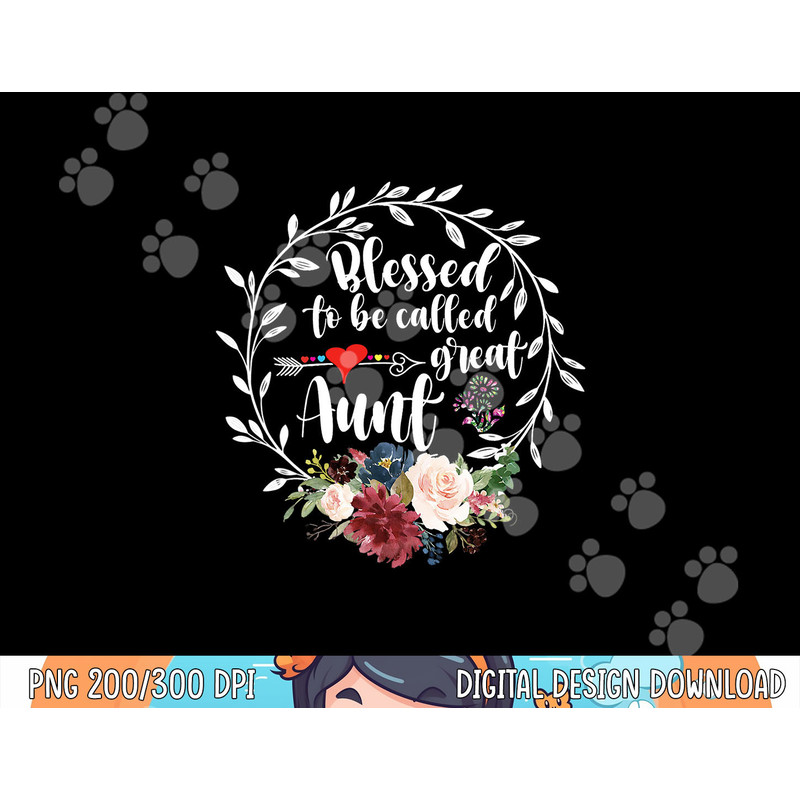 Blessed to be called great aunt - Heart floral happiness png, sublimation copy.jpg