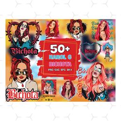 50 karol g with red hair svg, singer svg, bichota svg, la bichota svg, karol g red hair, karol g design, karol g tattoo,