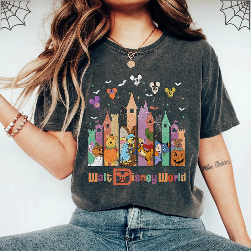 Vintage Disney Pooh And Friends Halloween Shirt, Disney Halloween Matching, Pooh And Friends Halloween, Disney Castle Halloween Shirt - 1.jpg