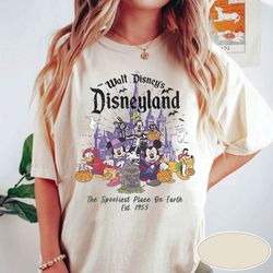 vintage disneyland halloween shirt, walt disney est 1955 the spookiest place on earth shirt, retro disney halloween shir